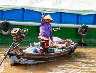 Vida en delta del Mekong