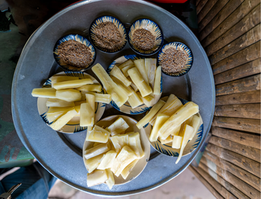 La yuca hervida en Túneles Cu Chi